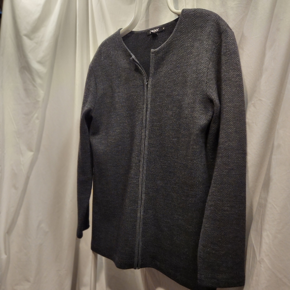 DKNY Cardigan Sweater, zip front, unisex